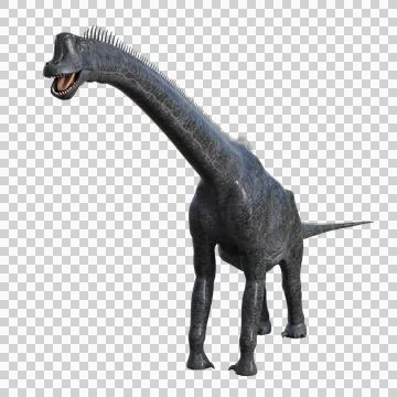 3D Brachiosaurus dinosaur illustration isolated on transparent Stock Illustration