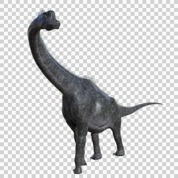 3D Brachiosaurus dinosaur illustration isolated on transparent Stock Illustration