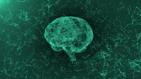 3D Brain Rotating Animation. Artificial Intelligence. Stock Footage 265239945