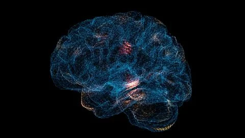 3D Brain Scan. Brain Scanning Interface. HUD Brain analyze. Medical Science.. Stock Illustration