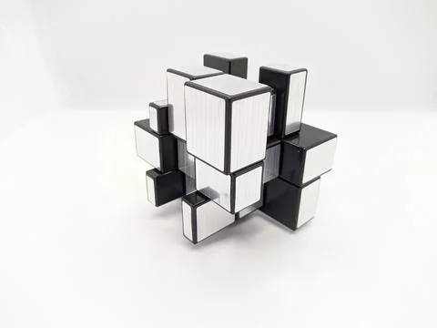 3D brain teaser on white background side view Stock Photos