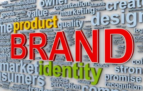 3d brand wordcloud Stock Illustration