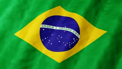 3d Brazilian flag animation waves gently in the breeze Stock Footage 336353985