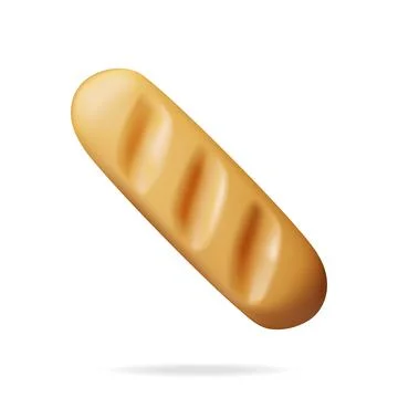 3d Bread Icon Isolated on White Illustrazione stock