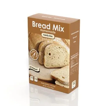 3D Bread Mix paper package isolated on white Stock Illustration