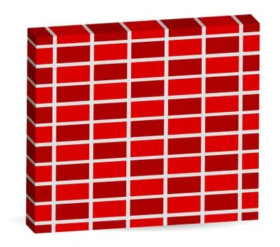 3d Brick wall pattern isolated on white with alternating bricks. Editable vec Stock Illustration