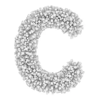 3d Bricks creative cartoon cute decorative letter C イラスト素材