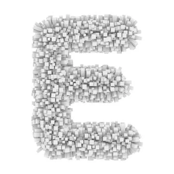 3d Bricks creative cartoon cute decorative letter E イラスト素材