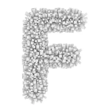 3d Bricks creative cartoon cute decorative letter F イラスト素材