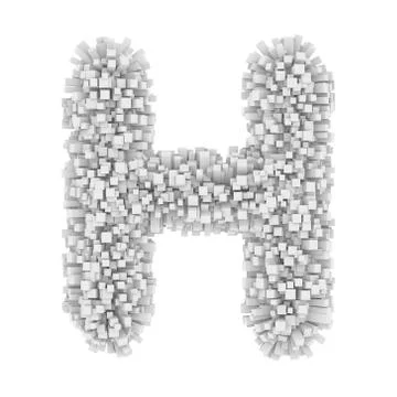 3d Bricks creative cartoon cute decorative letter H イラスト素材