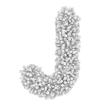 3d Bricks creative cartoon cute decorative letter J Stock Illustration