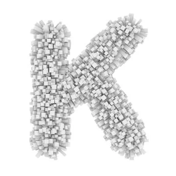 3d Bricks creative cartoon cute decorative letter K イラスト素材