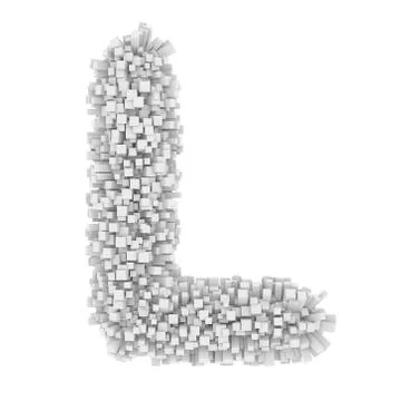 3d Bricks creative cartoon cute decorative letter L 스톡 일러스트