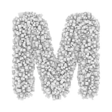 3d Bricks creative cartoon cute decorative letter M Stock Illustration