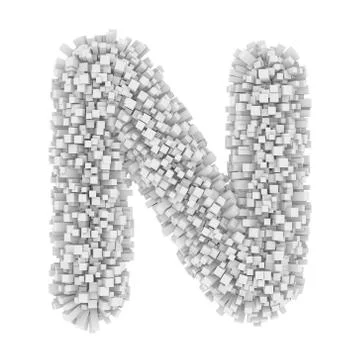 3d Bricks creative cartoon cute decorative letter N イラスト素材