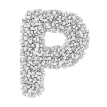 3d Bricks creative cartoon cute decorative letter P イラスト素材