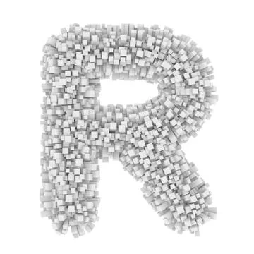 3d Bricks creative cartoon cute decorative letter R Stock Illustration