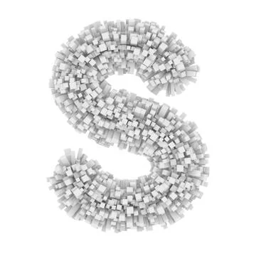 3d Bricks creative cartoon cute decorative letter S イラスト素材