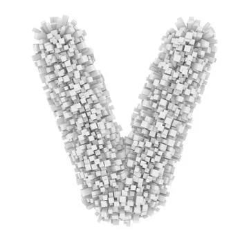 3d Bricks creative cartoon cute decorative letter V 스톡 일러스트