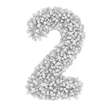 3d Bricks creative decorative cartoon cute number 2 Ilustração Stock