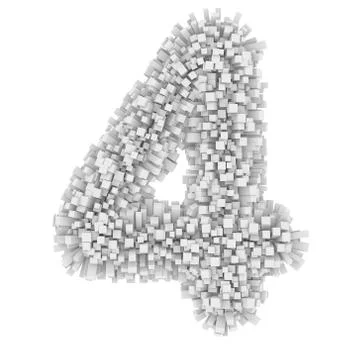 3d Bricks creative decorative cartoon cute number 4 イラスト素材