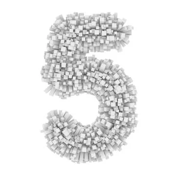 3d Bricks creative decorative cartoon cute number 5 イラスト素材