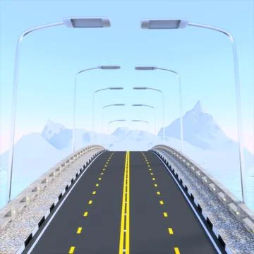 3d bridge. Illustrazione stock