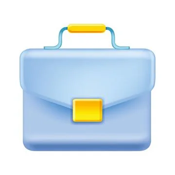 3D briefcase icon, vector business bag illustration, portfolio work suitcase Stock Illustration