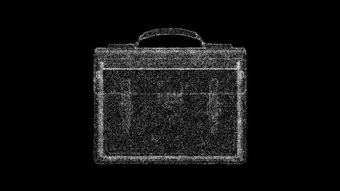 3D Briefcase rotates on black background. Business case. Business advertisi.. Stock Illustration