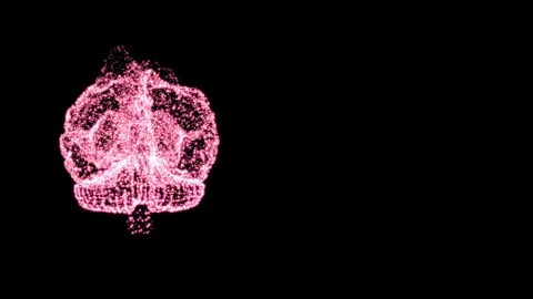 3d bright animation of a brain and confusing thoughts interpreted by glittering Stock Footage 121806608