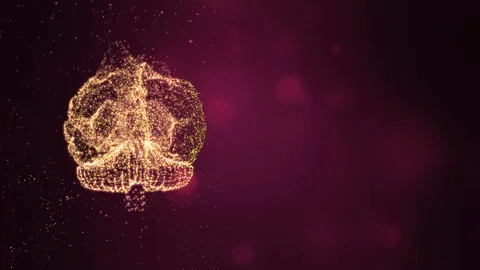 3d bright animation of a brain and confusing thoughts interpreted by glittering Stock Footage 121808102