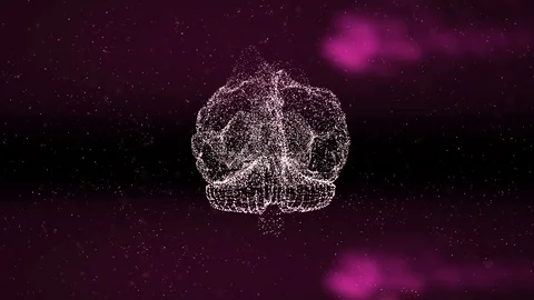 3d bright animation of a brain and confusing thoughts interpreted by glittering Stock Footage 121808298