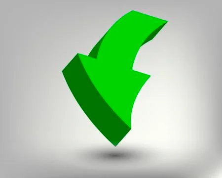 3D bright green arrow Stock Illustration