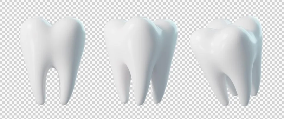 3d Bright White Teeth Stock Illustration