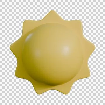 3d of a bright yellow sun with light around the sun. Stock Illustration