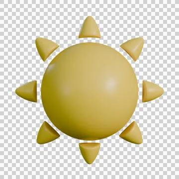 3d of a bright yellow sun with light around the sun. Stock Illustration
