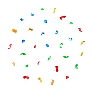 3D Brightly colored confetti falling Stock Illustration