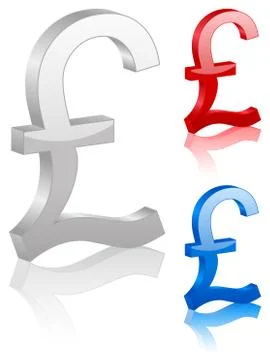 3d british pound symbol Illustrazione stock
