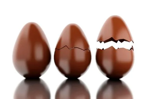 3d Broken Easter eggs. Stock Illustration