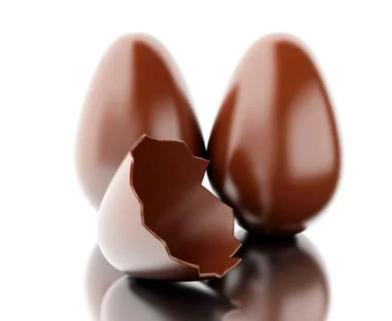 3d Broken Easter eggs Stock Illustration