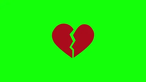 3D Broken Heart Rotating and Moving Towards the Camera. Green Screen. 4K Stock Footage 274393465