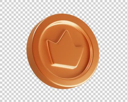 3d bronze Coin with a Crown Stock-Illustration