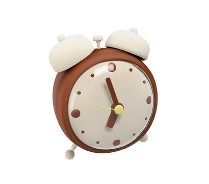 3D Brown alarm clock vector icon 스톡 일러스트
