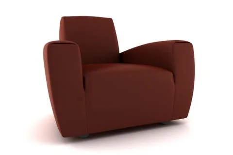 3d brown armchair isolated on white background Stock Illustration