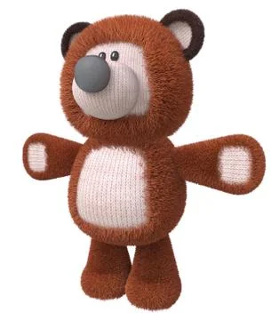 3d brown bear toy Illustrazione stock