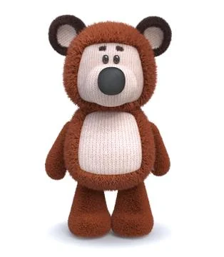 3d brown bear toy Stock Illustration