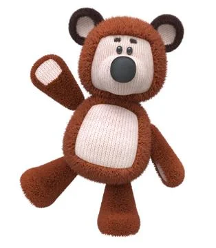 3d brown bear toy Stock Illustration