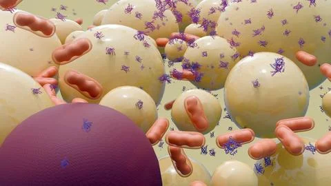 3D Brown Fat Cell and UCP1 Protein Visualization Stock Illustration