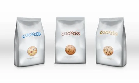 3D Brown Packaging Design For Chocolate Cookies イラスト素材