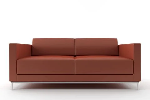 3d brown sofa isolated on white background Stock Illustration